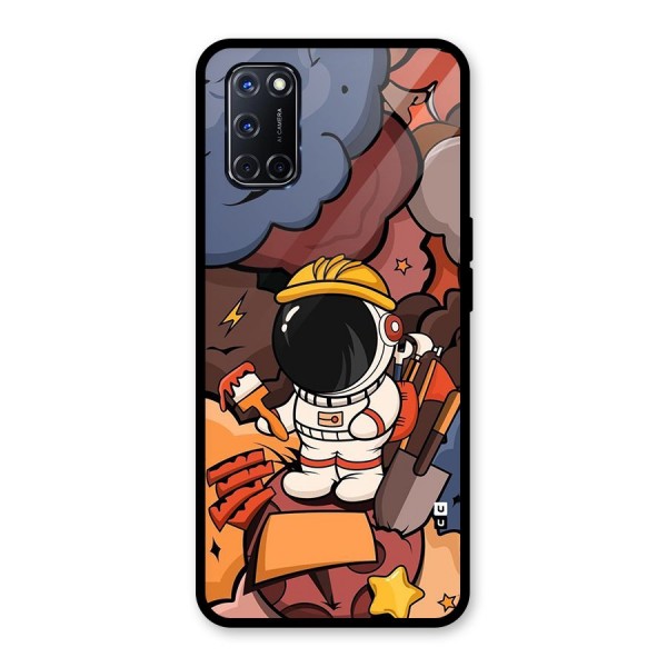 Comic Space Astronaut Glass Back Case for Oppo A52