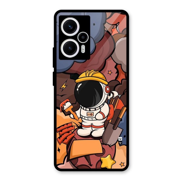 Comic Space Astronaut Glass Back Case for Poco F5