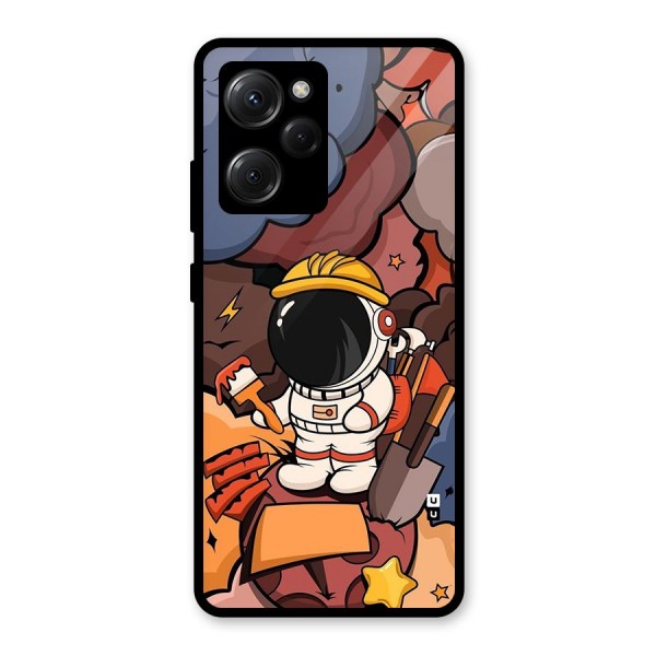 Comic Space Astronaut Glass Back Case for Poco X5 Pro