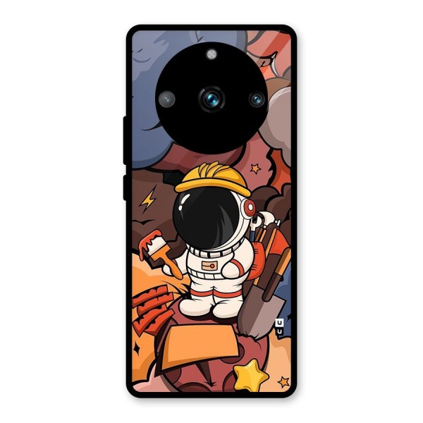 Comic Space Astronaut Glass Back Case for Realme 11 Pro