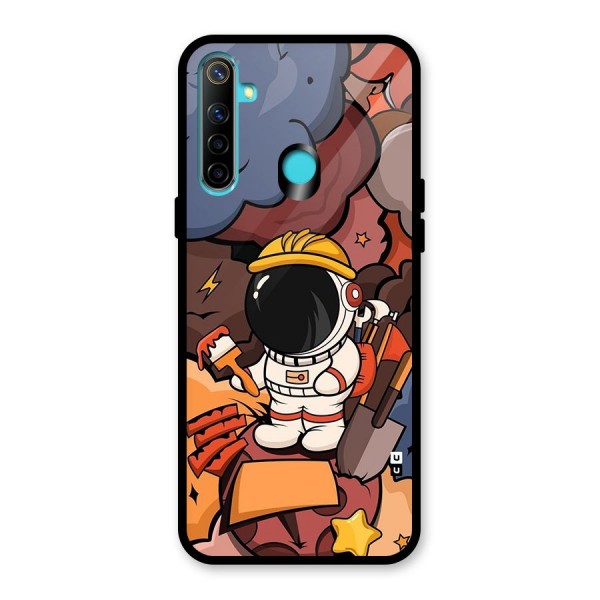 Comic Space Astronaut Glass Back Case for Realme 5