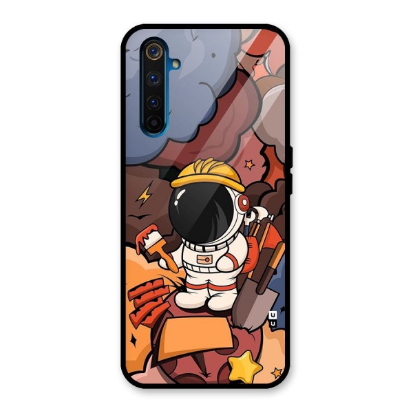 Comic Space Astronaut Glass Back Case for Realme 6 Pro