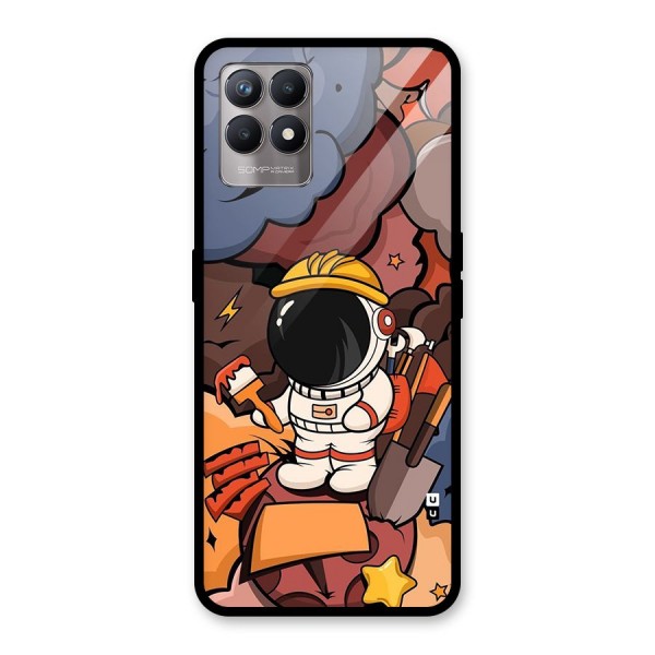 Comic Space Astronaut Glass Back Case for Realme 8i