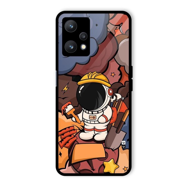 Comic Space Astronaut Glass Back Case for Realme 9 Pro 5G