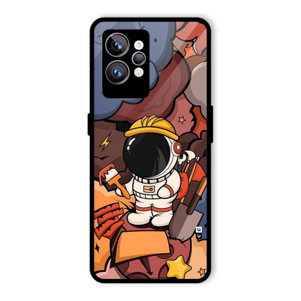 Comic Space Astronaut Glass Back Case for Realme GT2 Pro