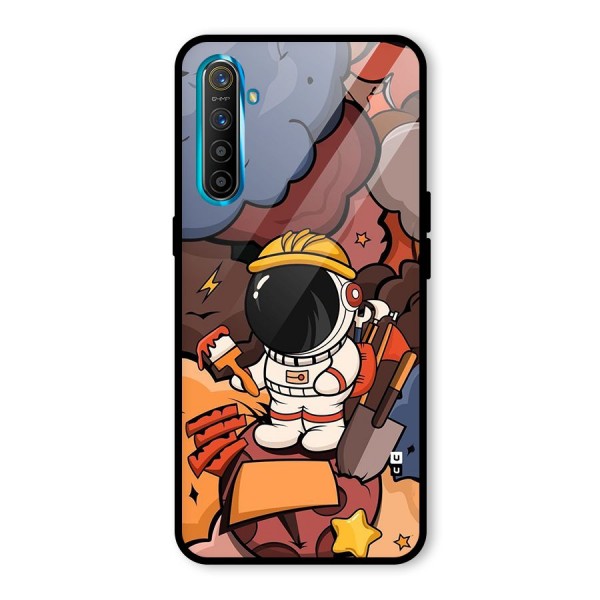 Comic Space Astronaut Glass Back Case for Realme X2