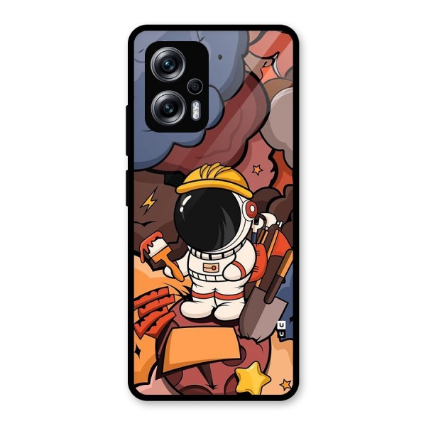 Comic Space Astronaut Glass Back Case for Redmi K50i