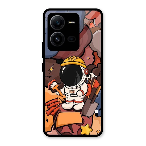 Comic Space Astronaut Glass Back Case for Vivo V25