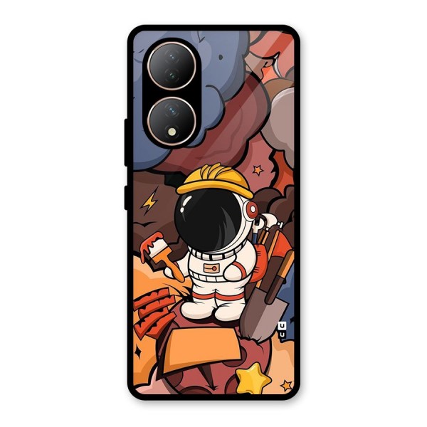 Comic Space Astronaut Glass Back Case for Vivo Y100