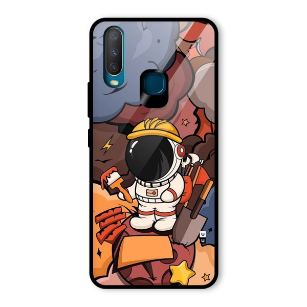 Comic Space Astronaut Glass Back Case for Vivo Y12