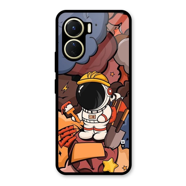 Comic Space Astronaut Glass Back Case for Vivo Y16