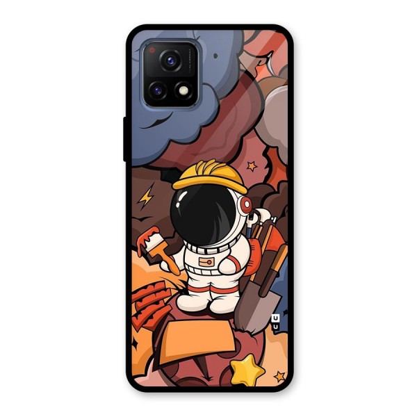 Comic Space Astronaut Glass Back Case for Vivo Y72 5G