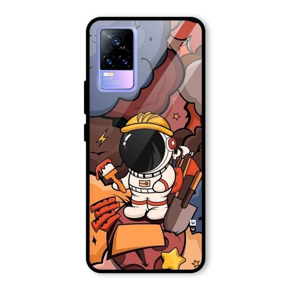 Comic Space Astronaut Glass Back Case for Vivo Y73