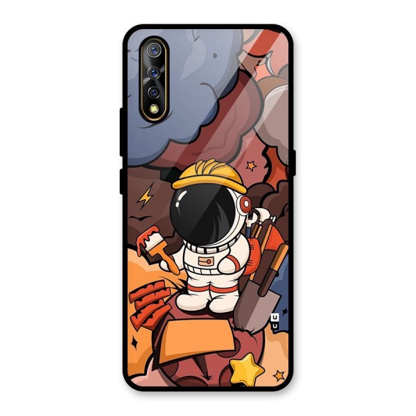 Comic Space Astronaut Glass Back Case for Vivo Z1x