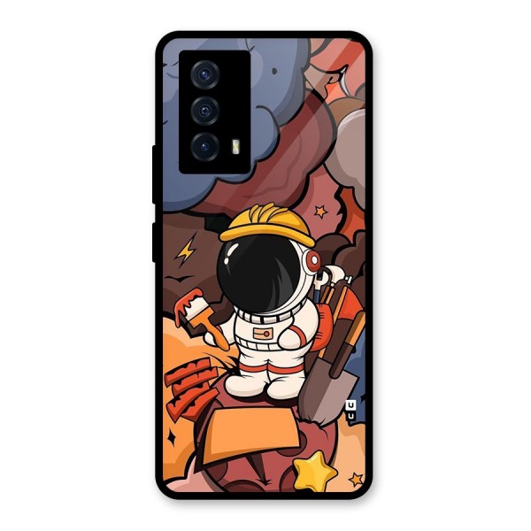 Comic Space Astronaut Glass Back Case for Vivo iQOO Z5