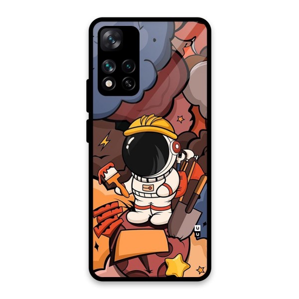 Comic Space Astronaut Glass Back Case for Xiaomi 11i 5G