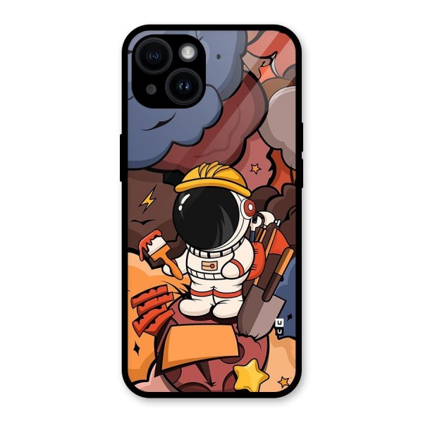 Comic Space Astronaut Glass Back Case for iPhone 14