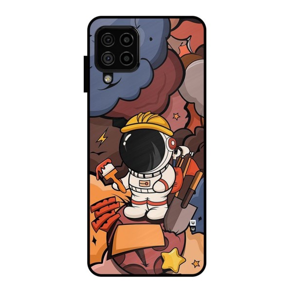 Comic Space Astronaut Metal Back Case for Galaxy A22 4G