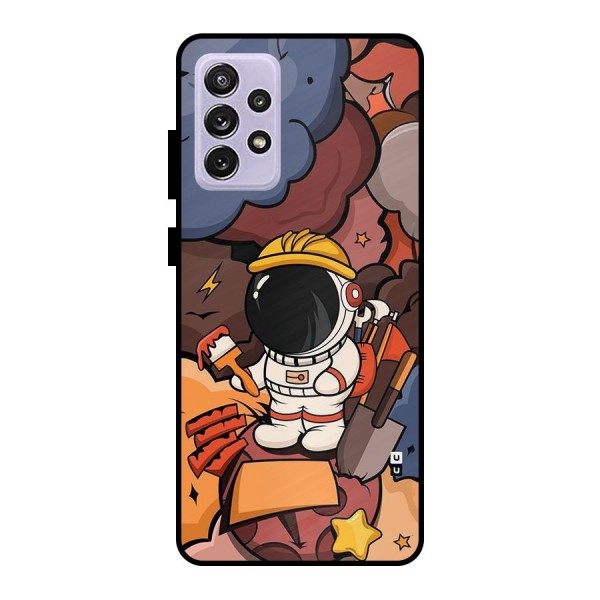 Comic Space Astronaut Metal Back Case for Galaxy A72