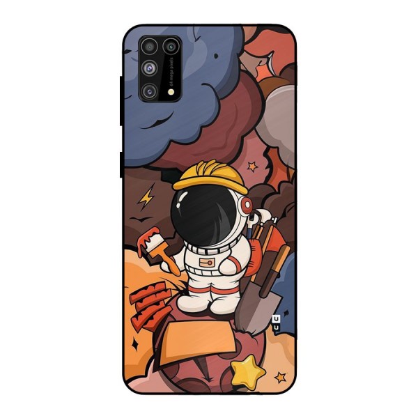 Comic Space Astronaut Metal Back Case for Galaxy F41