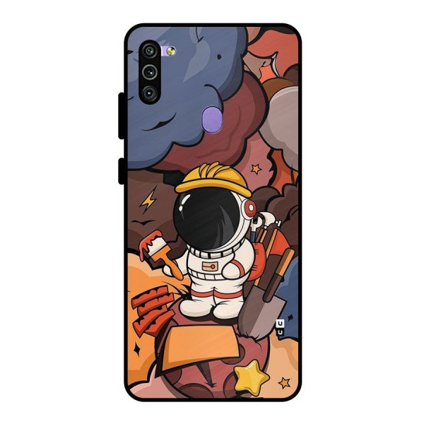 Comic Space Astronaut Metal Back Case for Galaxy M11