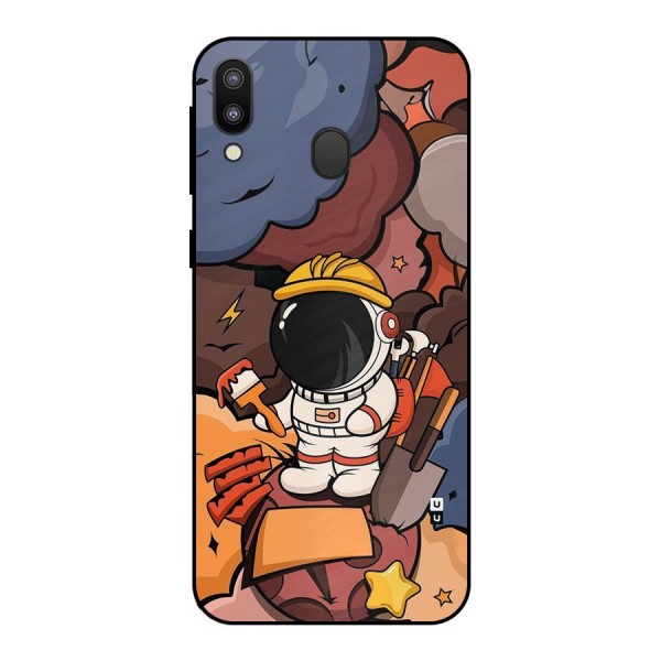 Comic Space Astronaut Metal Back Case for Galaxy M20