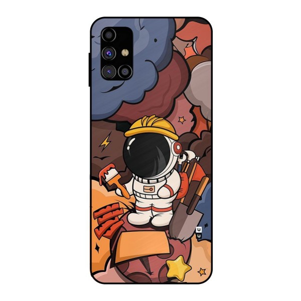 Comic Space Astronaut Metal Back Case for Galaxy M31s