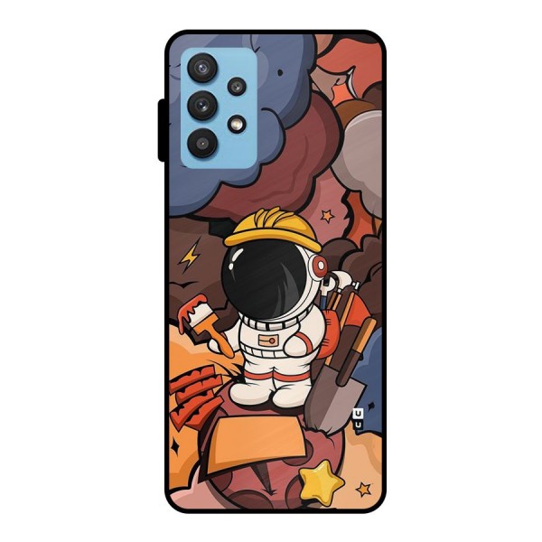 Comic Space Astronaut Metal Back Case for Galaxy M32 5G