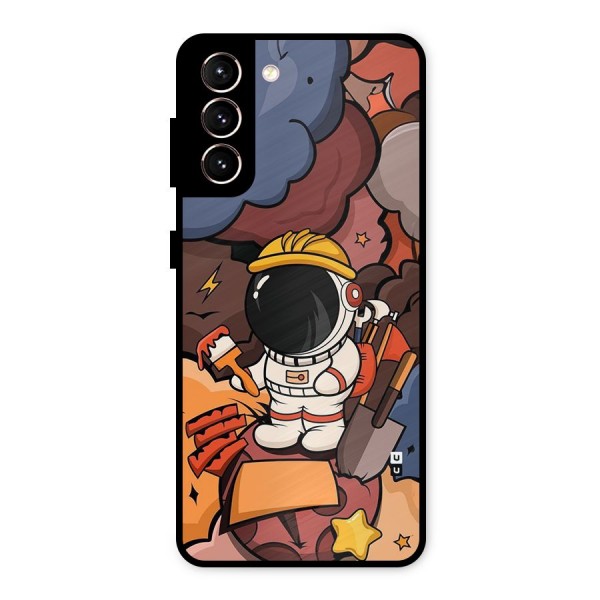 Comic Space Astronaut Metal Back Case for Galaxy S21 5G