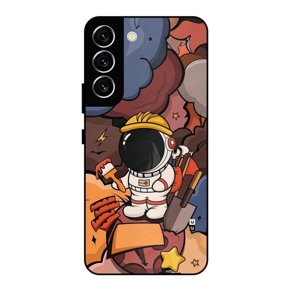 Comic Space Astronaut Metal Back Case for Galaxy S22 5G