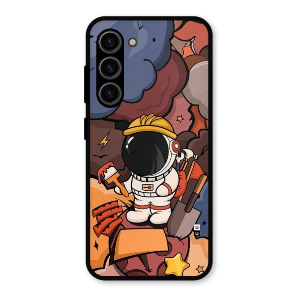 Comic Space Astronaut Metal Back Case for Galaxy S23