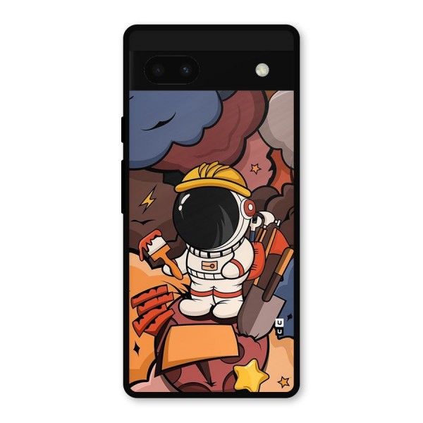 Comic Space Astronaut Metal Back Case for Google Pixel 6a