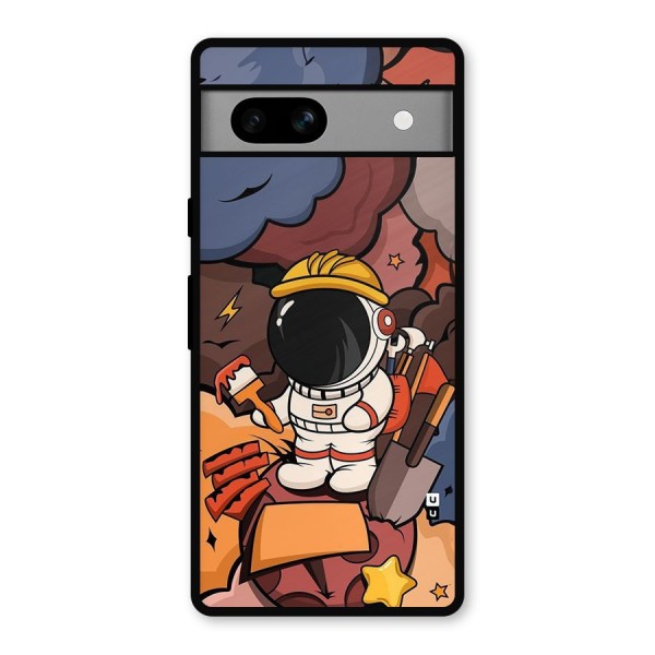 Comic Space Astronaut Metal Back Case for Google Pixel 7a