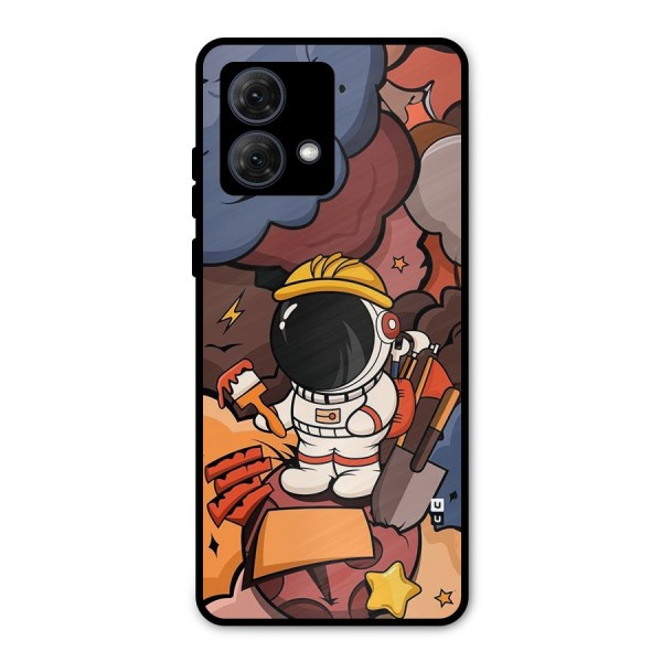 Comic Space Astronaut Metal Back Case for Moto G84