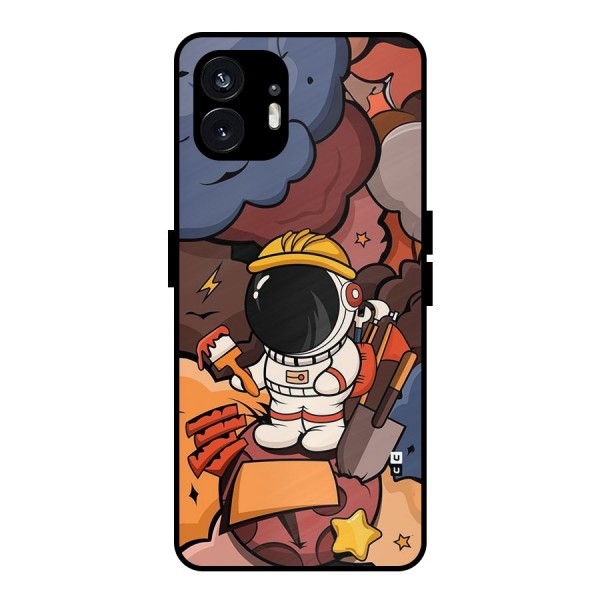 Comic Space Astronaut Metal Back Case for Nothing Phone 2