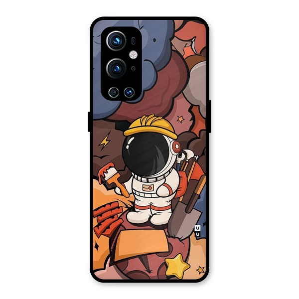 Comic Space Astronaut Metal Back Case for OnePlus 9 Pro