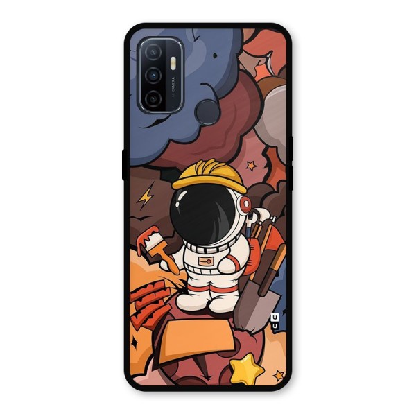 Comic Space Astronaut Metal Back Case for Oppo A53