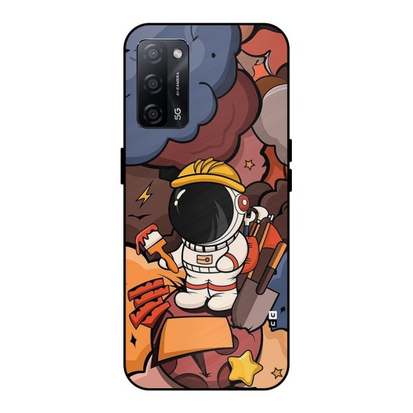 Comic Space Astronaut Metal Back Case for Oppo A53s 5G