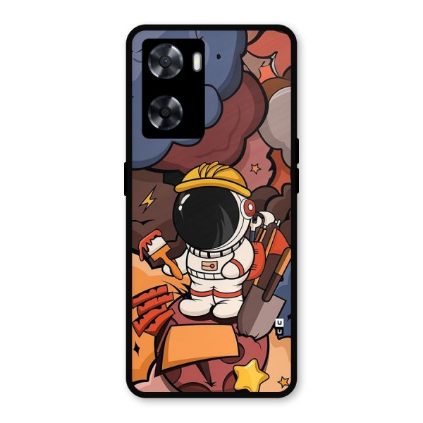 Comic Space Astronaut Metal Back Case for Oppo A57 2022