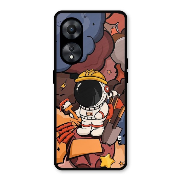 Comic Space Astronaut Metal Back Case for Oppo A78