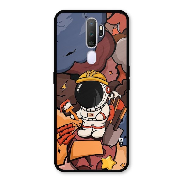 Comic Space Astronaut Metal Back Case for Oppo A9 (2020)