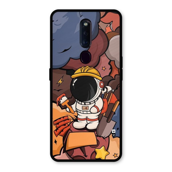 Comic Space Astronaut Metal Back Case for Oppo F11 Pro