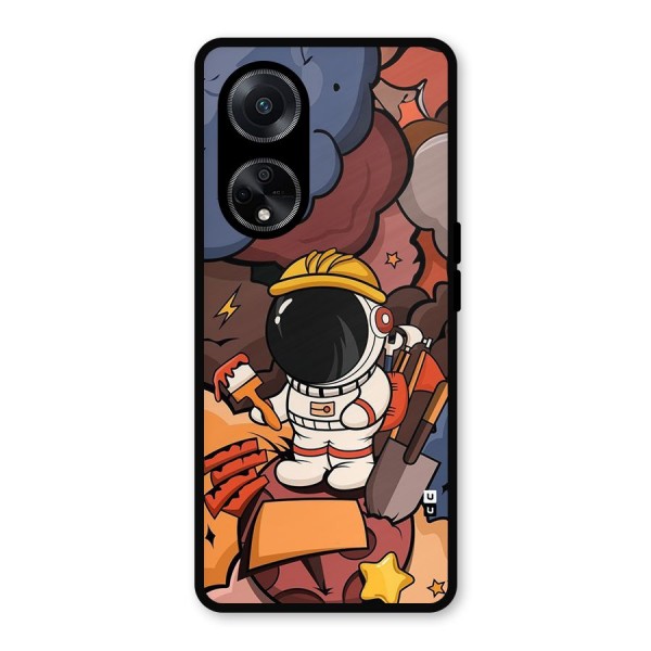 Comic Space Astronaut Metal Back Case for Oppo F23