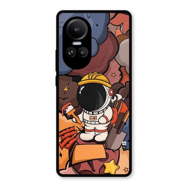 Comic Space Astronaut Metal Back Case for Oppo Reno10