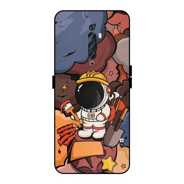 Comic Space Astronaut Metal Back Case for Oppo Reno2 F