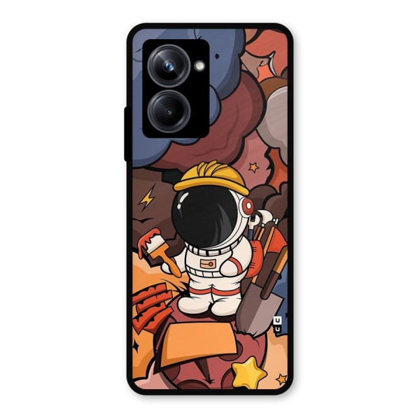 Comic Space Astronaut Metal Back Case for Realme 10 Pro