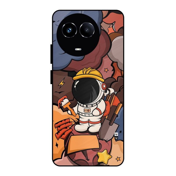 Comic Space Astronaut Metal Back Case for Realme 11 5G