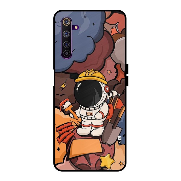 Comic Space Astronaut Metal Back Case for Realme 6 Pro