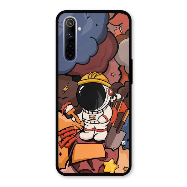 Comic Space Astronaut Metal Back Case for Realme 6i