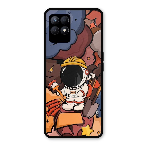 Comic Space Astronaut Metal Back Case for Realme 8i